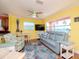 Bright living room with ocean views, comfy seating, and a TV at 5605 Shore S Blvd # B, Gulfport, FL 33707