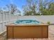 Enjoy this large hot tub, perfect for relaxation and entertainment at 1557 Jeffords St, Clearwater, FL 33756