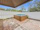 Relax in your own private hot tub, conveniently located on the patio at 1557 Jeffords St, Clearwater, FL 33756