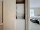 Convenient laundry closet with stackable washer and dryer at 9100 Dr Martin Luther King Jr N St # 516, St Petersburg, FL 33702