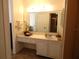 Clean bathroom with single sink vanity and large mirror at 14130 Rosemary Ln # 2102, Largo, FL 33774