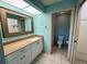 Clean bathroom with updated vanity and tiled floors at 4452 Weybridge St # 74, Sarasota, FL 34235