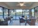 Relaxing screened balcony overlooking a serene golf course and water view at 4452 Weybridge St # 74, Sarasota, FL 34235