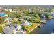 Bird's-eye view of waterfront homes and lush landscape at 5108 W San Jose St, Tampa, FL 33629