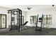 Spacious home gym with strength training equipment and a cable machine at 10876 Ibis Brook Ct, Land O Lakes, FL 34638