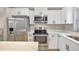 Modern kitchen with stainless steel appliances and white cabinets at 6598 26Th N St, St Petersburg, FL 33702