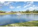 Serene lake view with a central fountain at 4284 Expedition Way, Osprey, FL 34229