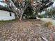 Side yard with fallen leaves and landscaping at 432 2Nd Ne Ave, Largo, FL 33770