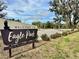 Eagle Park entrance sign and parking lot in the Epperson community at 8333 Hardy Bay Loop, Wesley Chapel, FL 33545