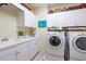 Convenient laundry room with washer, dryer, and ample storage at 4202 W Culbreath Ave, Tampa, FL 33609