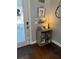 Home entryway with hardwood floors and beach decor at 6519 Simone Shores Cir, Apollo Beach, FL 33572