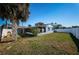 Fenced backyard with palm trees and playset at 4051 30Th N Ave, St Petersburg, FL 33713