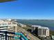 Expansive aerial view showcasing the city skyline and waterfront at 1540 Gulf Blvd # 2107, Clearwater Beach, FL 33767