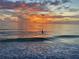 A picturesque sunset over the ocean with a bird flying over the foamy waves at 1540 Gulf Blvd # 2107, Clearwater Beach, FL 33767