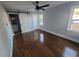 Spacious bedroom with hardwood floors and ceiling fan at 3631 4Th N Ave, St Petersburg, FL 33713