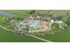 Aerial view of community with pool, playground, and pickleball courts at 9820 Crescent Moon Dr, Riverview, FL 33578