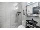 Updated bathroom with walk in shower, modern vanity and fixtures at 215 Woods Landing Trl, Oldsmar, FL 34677