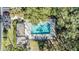 Community pool with lounge chairs and covered seating at 215 Woods Landing Trl, Oldsmar, FL 34677