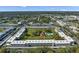 Aerial shot of the community, highlighting the pool and green space at 4915 Bay Ne St # 123, St Petersburg, FL 33703