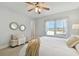 Bedroom with ocean view and cozy sitting area at 4950 Gulf Blvd # 206, St Pete Beach, FL 33706