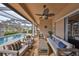 Covered patio with seating area adjoining refreshing pool at 1414 Alhambra Dr, Apollo Beach, FL 33572