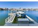 Dock with boat lift on the water at 17410 1St E St, Redington Shores, FL 33708