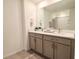 Elegant bathroom with double vanity and a large mirror at 12113 Water Ash Pl, Riverview, FL 33569