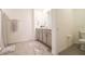 Clean bathroom with double vanity and shower/tub combo at 12113 Water Ash Pl, Riverview, FL 33569