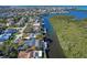 Bird's eye view of the house and canal at 4147 Marine Pkwy, New Port Richey, FL 34652