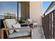 Private balcony with comfortable seating and city views at 175 2Nd S St # P-08, St Petersburg, FL 33701