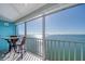 Balcony with water view and small table and chairs at 6060 Shore S Blvd # 601, Gulfport, FL 33707