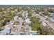 Aerial view showing a single-Gathering home's location in a residential neighborhood at 4202 Las Vegas Dr, New Port Richey, FL 34653