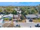 Aerial view showcasing a charming house with a well-maintained yard at 4202 Las Vegas Dr, New Port Richey, FL 34653