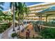 Landscaped courtyard with palm trees and a raised deck area with seating at 12000 Gulf Blvd # 212-N, Treasure Island, FL 33706