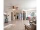 Living area features tile floors, open design and kitchen view at 920 Hull S St, Gulfport, FL 33707