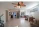 Open living area with tile floors and a view into the kitchen at 920 Hull S St, Gulfport, FL 33707