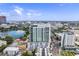 Aerial view of a modern highrise building near a lake at 777 3Rd N Ave # 1605, St Petersburg, FL 33701