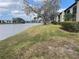 Scenic view of the lake from the lawn next to the condo building in a serene community at 208 Nina Way # 208, Oldsmar, FL 34677