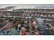 Aerial view showcasing the property's waterfront location and neighborhood at 123 8Th E St, Tierra Verde, FL 33715