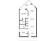 Floor plan showing a two-bedroom condo with balcony, living room, kitchen, and two baths at 12000 Gulf Blvd # 501-W, Treasure Island, FL 33706