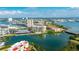 Aerial view of waterfront property with reflection on calm water at 7400 Sun Island Dr # 501, South Pasadena, FL 33707