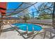 Another angle of the screened-in pool, showcasing size and ladder at 2233 Curlew Rd, Dunedin, FL 34698