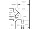 Two bedroom floor plan with porch and screened balcony at 1420 Water View W Dr # 203, Largo, FL 33771