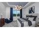 Spacious bedroom with plush bedding and a stylish chair at 11216 Shoreline Trl, Parrish, FL 34219