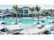 Large resort-style pool with multiple lounging areas at 11216 Shoreline Trl, Parrish, FL 34219