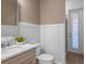 Guest bathroom with modern vanity and walk-in shower at 13813 Sharp Hawk Dr, Riverview, FL 33569