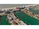 Aerial view of waterfront property with private boat dock at 140 Brightwater Dr # 6, Clearwater Beach, FL 33767