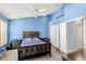 Spacious main bedroom with a large bed and ceiling fan at 3010 Bayshore Pointe Dr, Tampa, FL 33611