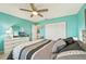 Bedroom with a queen bed and built-in closet at 7183 Spinnaker Blvd, Englewood, FL 34224