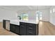 Modern kitchen island with white quartz countertop, farmhouse sink, and stainless steel dishwasher at 32354 Wetland Bird Vw, San Antonio, FL 33576